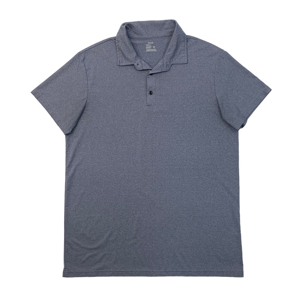 Telaleo Polo Shirt Mens L Large Shark Blue Gray Short Sleeve Stretch Performance